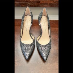 Jessica Simpson Claudette Black/Silver Pump